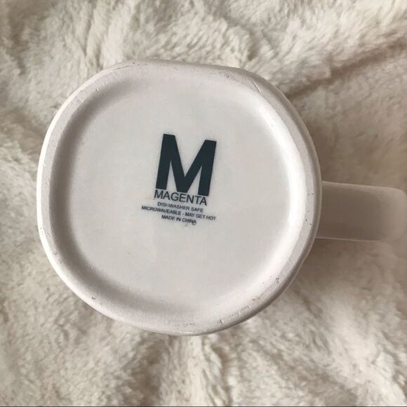 Magenta White JOLLY Mug with red interior and script - Picture 4 of 8